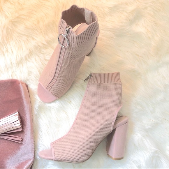 ZOEY PeepToe Sock Booties - Picture 2 of 8